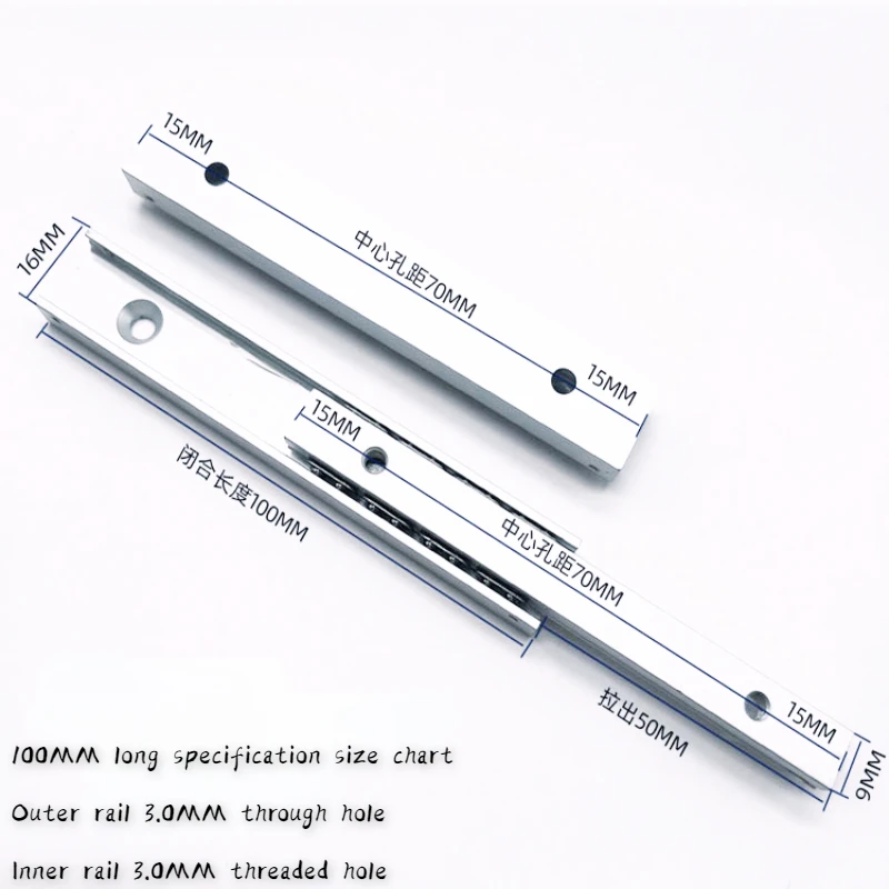 thumbnail image 2 of Powder Spraying Two-Section Slide Rail Drawer Slide Rail Ordinary Slide Rail Silent Roller Wall Cabinet Slide Rail 2 of 12