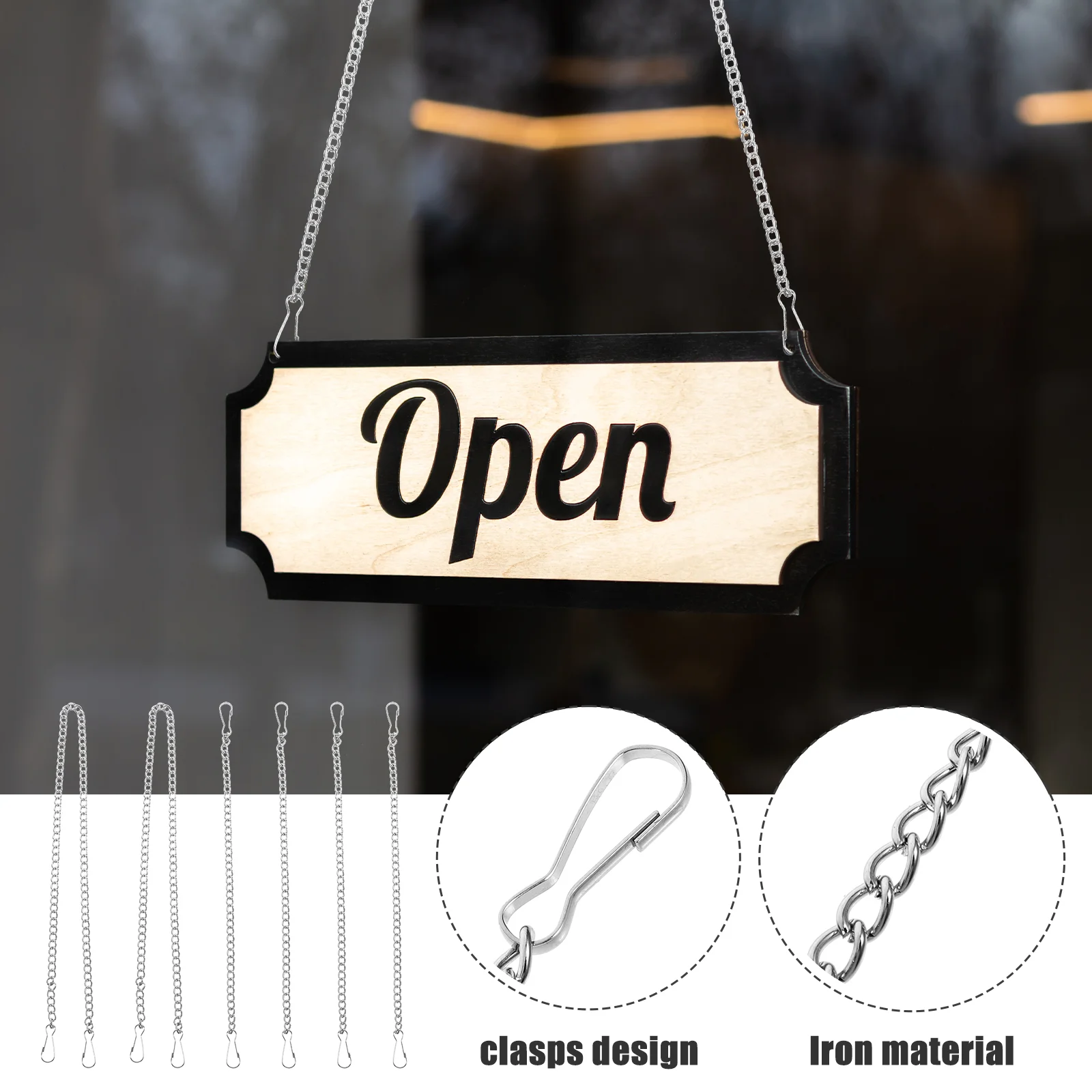 6 Pcs Tag Chain Plant Hangers Metal Chain with Hooks Picture Hardware Accessories