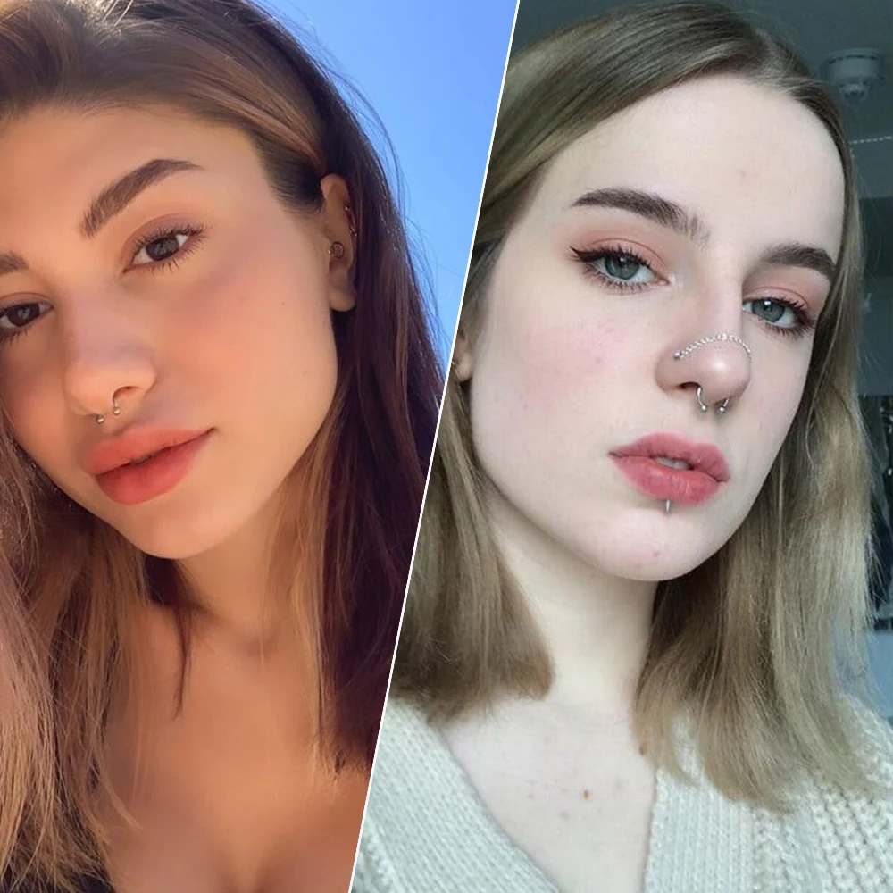 Anelli Per Il Naso A Forma Di Ferro Di Cavallo Circolare In Acciaio Inossidabile 303, Gioielli Piercing Al Naso Per Le Donne, Blu, Diametro Interno - Foto 13