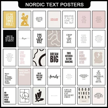 Pittura su tela Nordic Wall Art Citazioni motivazionali Testo Poster e stampe Immagini murali per la decorazione del soggiorno Decorazioni per la casa