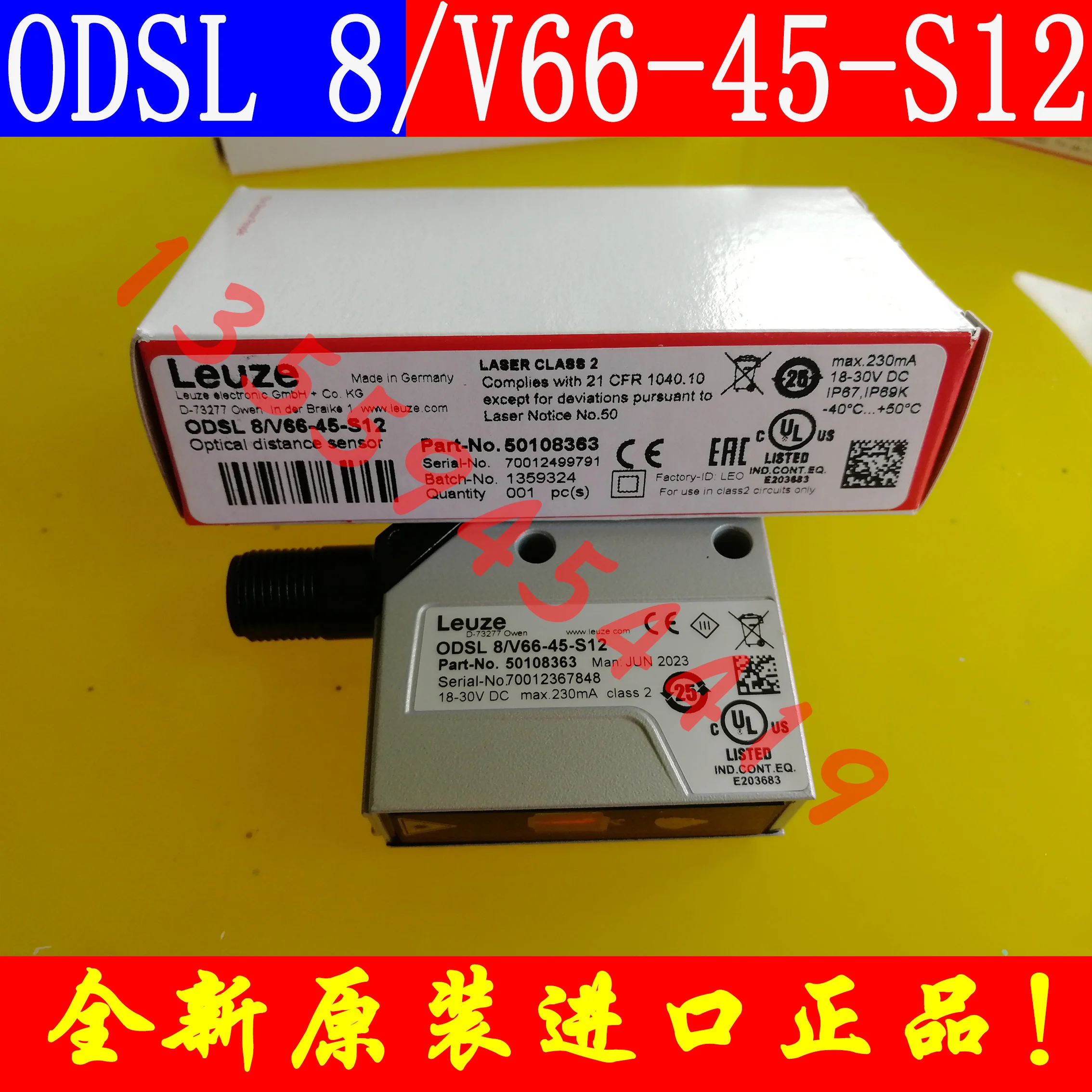 

LEUZE Photoelectric Sensor ODSL 8/V66-45-S12 Genuine Free Shipping Order 50108363