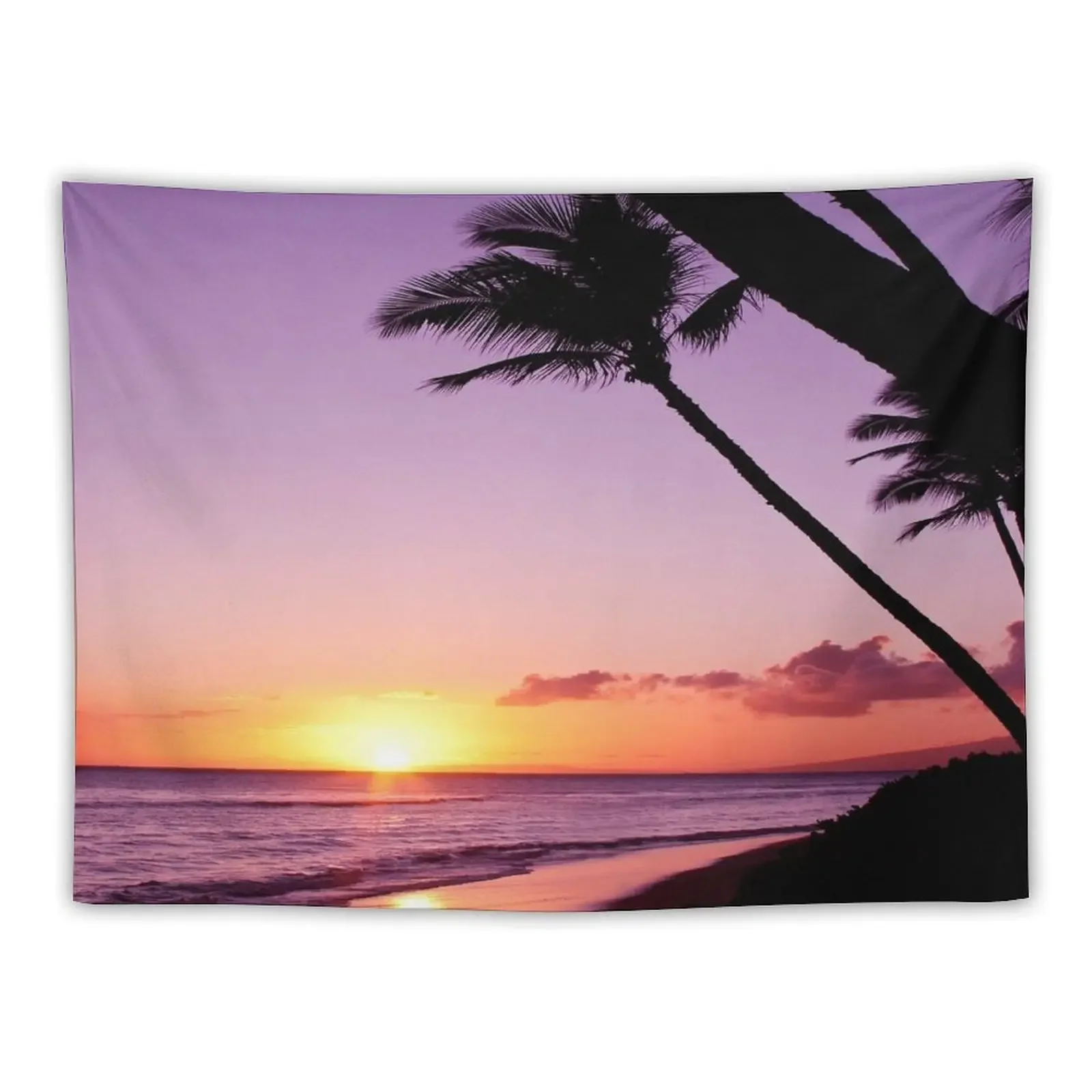 

Purple Maui Sunset Tapestry Room Decoration Aesthetic Wallpaper Tapestry