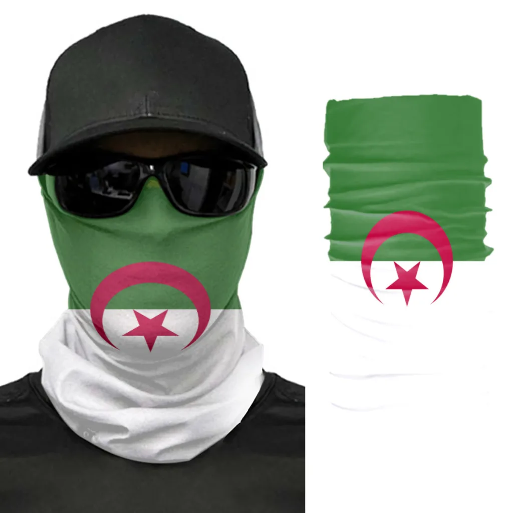 

2022 Algeria Flag Scarf Neck Face Mask Unisex Fashion Neck Warmer Seamless Bandana Headwear Cycling Hiking