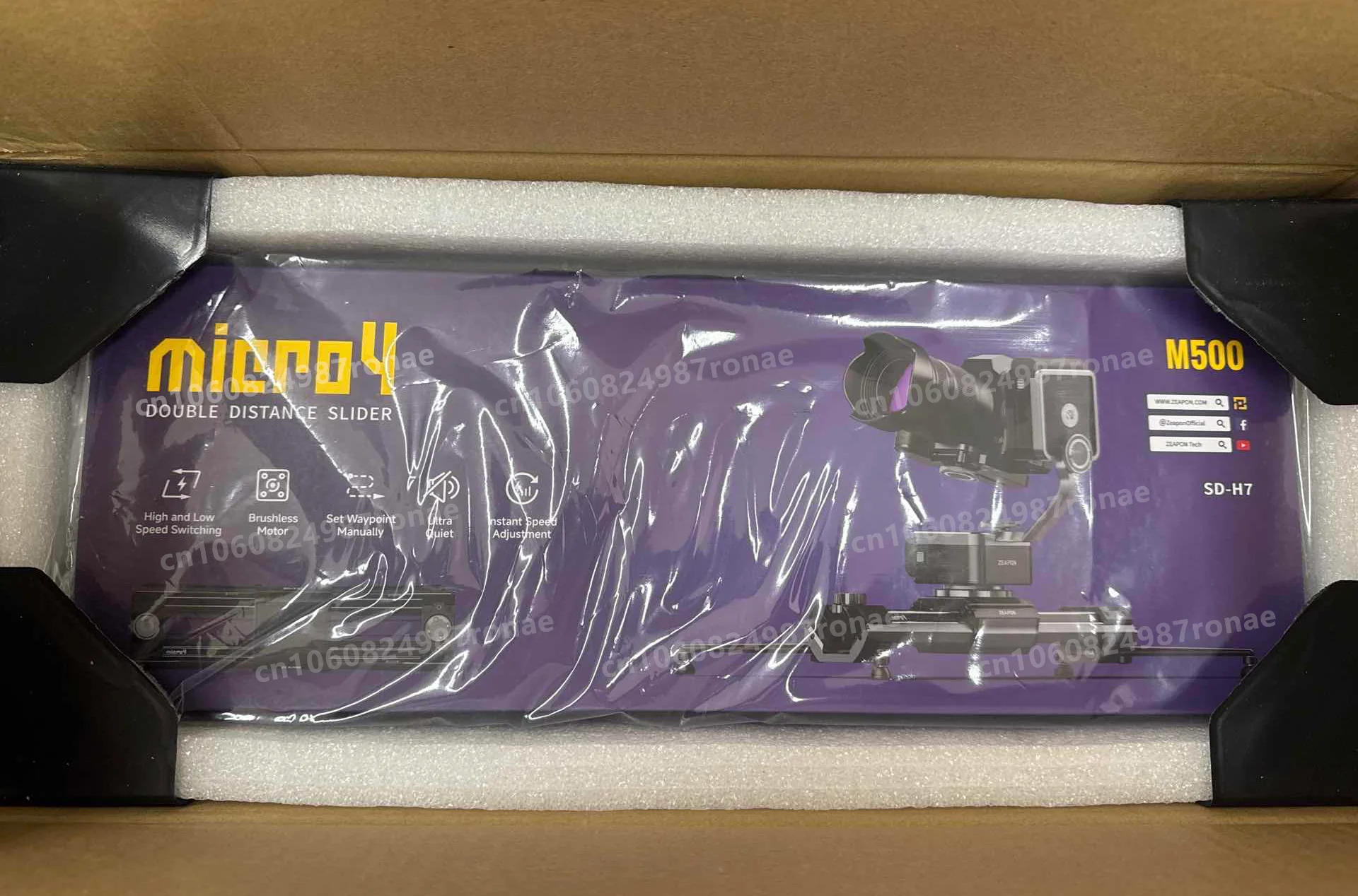 ZEAPON 마이크로 4 E500 E700 E1000 M500 700 1000 전동 슬라이더, DSLR 카메라 비디오, 이중 거리 휴대용 레일 시스템, 신제품