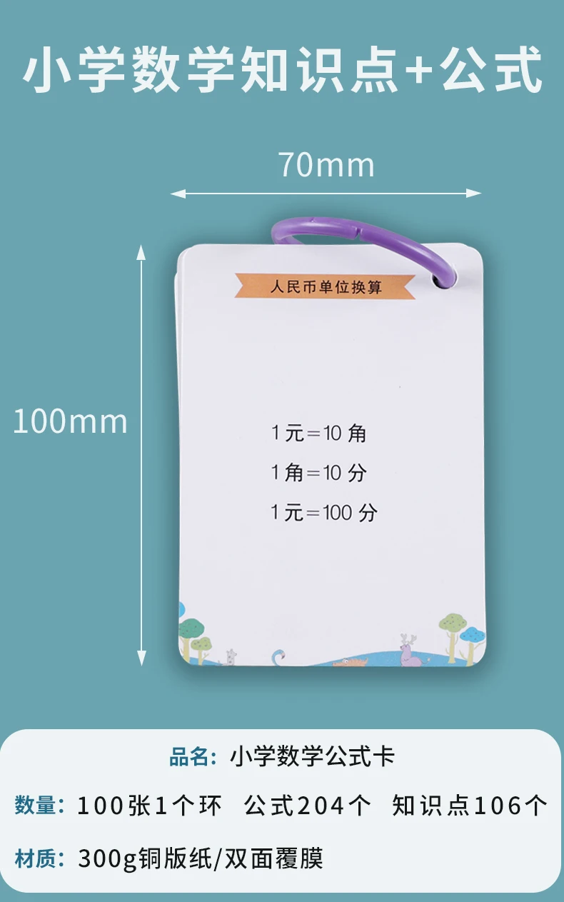 Elementary School Mathematics Formula Daquan Card Version Of Mathematic Basic Knowledge Law Calculation Law Memory Hand Card Aliexpress