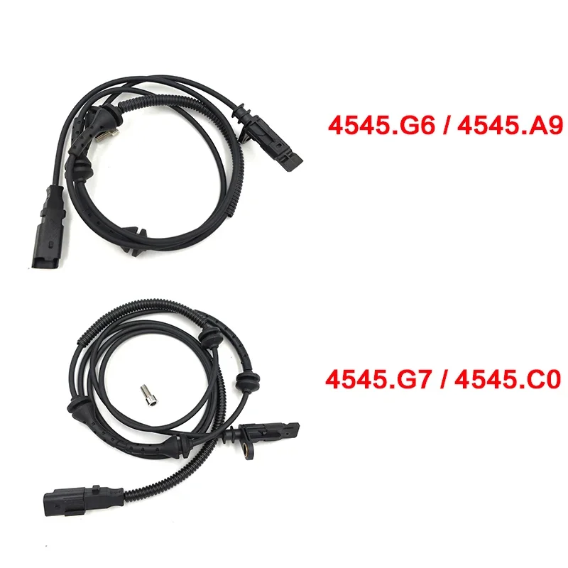 ABS Wheel Speed Sensor 2pcs 4545.G6 + 4545.G7 Front L/R + Rear L/R for CITROEN C6 PEUGEOT 407 6D SW Coupe etc.