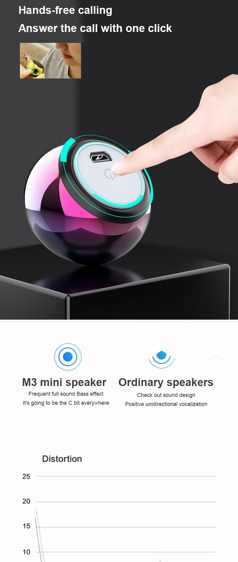 Mini wireless Bluetooth speaker with premium metal finish.