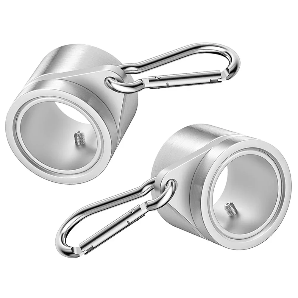 2pcs Aluminum Flag Pole Rings 360 Degree Rotating Flagpole Flag Mounting Rings With Carabiners AntiWrap For 0.75-1.02 Inches