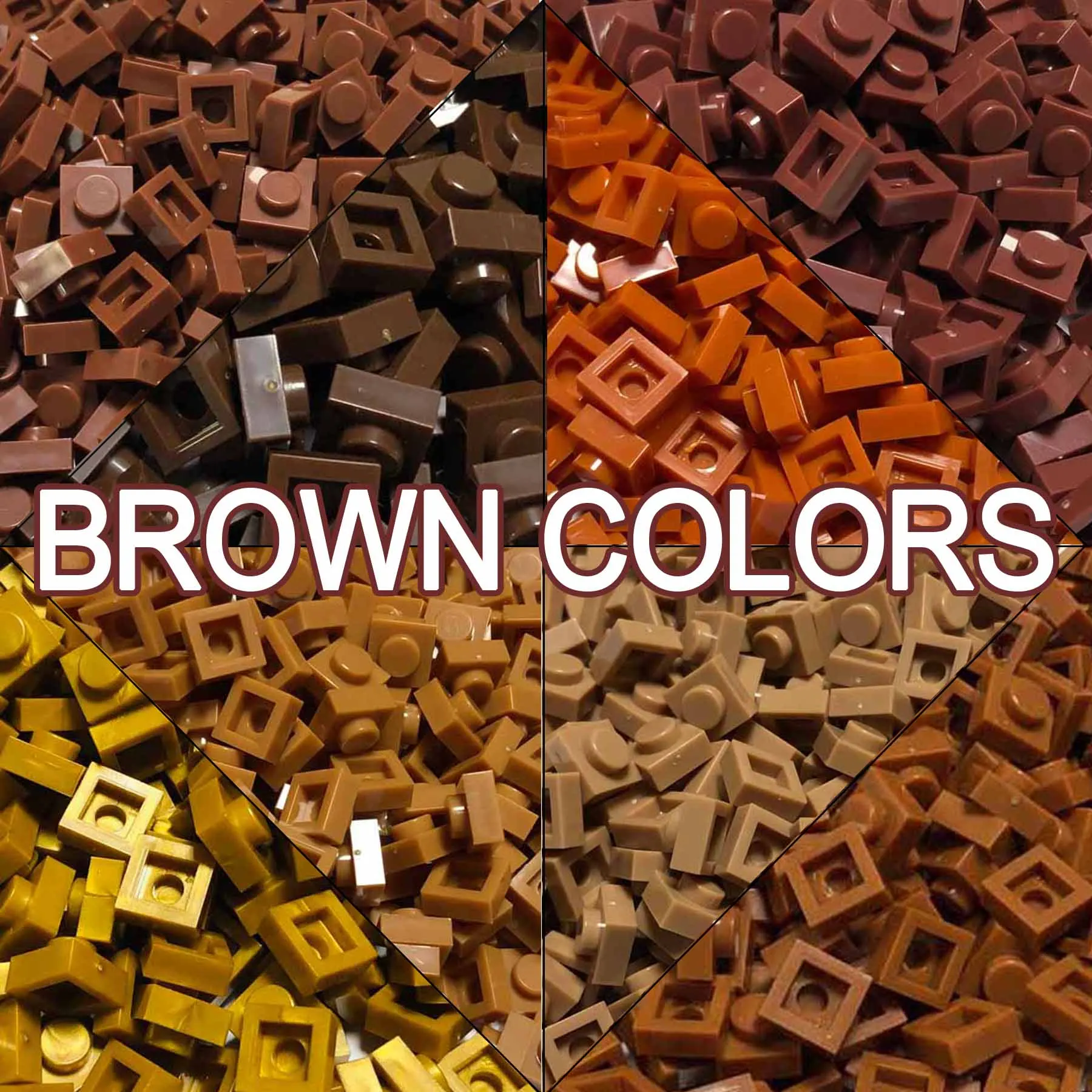 

3024 Plate 1x1 brown Colors Pixel Art QR Code Building Block Painting MOC Toy Brick Parts 600pcs/LOT