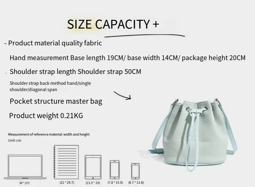 CHARHP&KEJNT Versatile Bucket Simple and Fresh Commuter Drawstring Single Shoulder Crossbody Bag_voghion.com