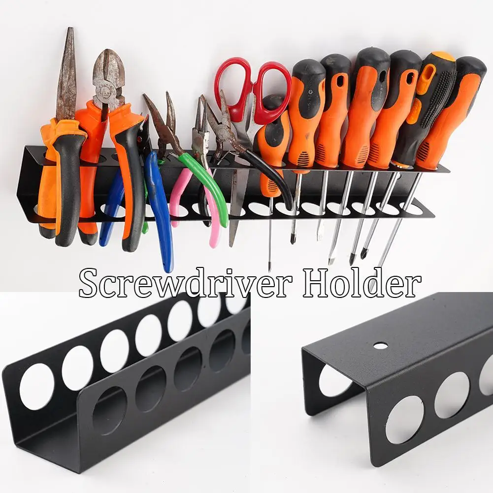 Screwdriver Organizer Tool Wall-mounted 14-hole Hardware Tool Storage For Hex Cross Screw Driver RC Tools Storage Base Stand