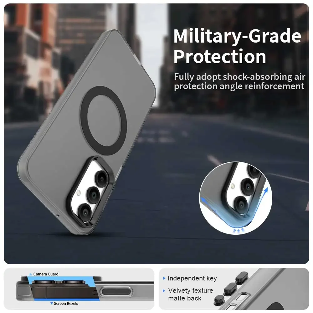 Magnetic Wireless Charging Candy Color Matte Silicone Phone Case