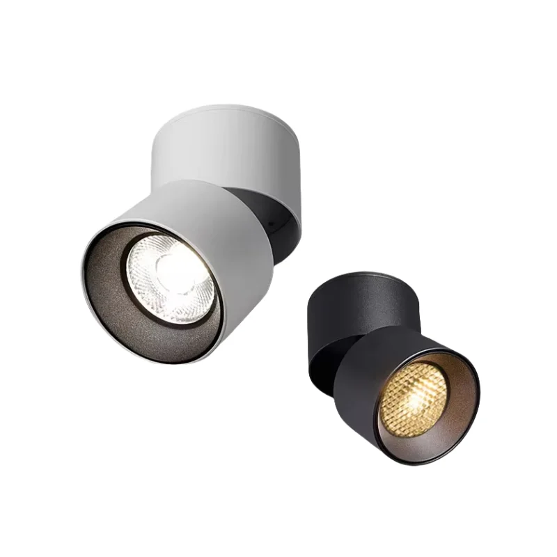 Round Surface-mounted Dimmable Spotlights Foldable and rotates 360&deg; Spot Down Light 7W 10W 12W 15W 110V 220V Interior lighting