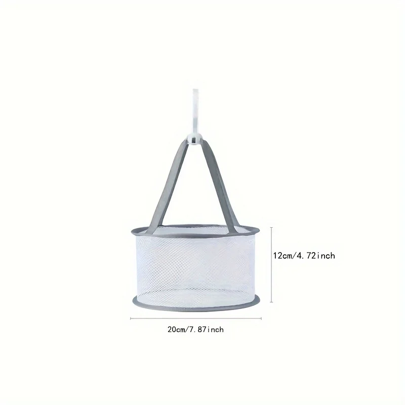 1pc Modern Circular Mesh Laundry Sorter with Multiple Components, Hanging Clothes Rack 2
