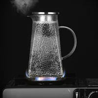 Japanese Style Hammer Glass Water Jug Pitcher with Filter and Cap Teapot Kettle Coffee Cups Set for Gongfu Tea Heated 1500ml 4