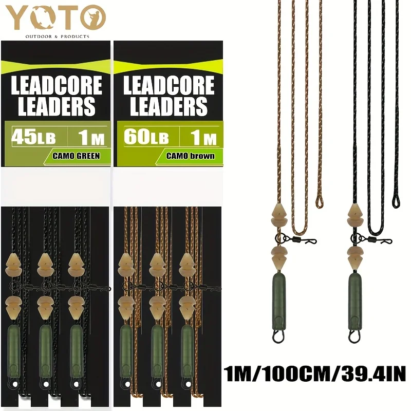 YOTO ชุดสายถักแกนตะกั่วรวมพร้อมใช้งานสําหรับการตกปลาคาร์พพร้อมอุปกรณ์รอกหมุนแบบเปลี่ยนเร็ว Rigtrip 1