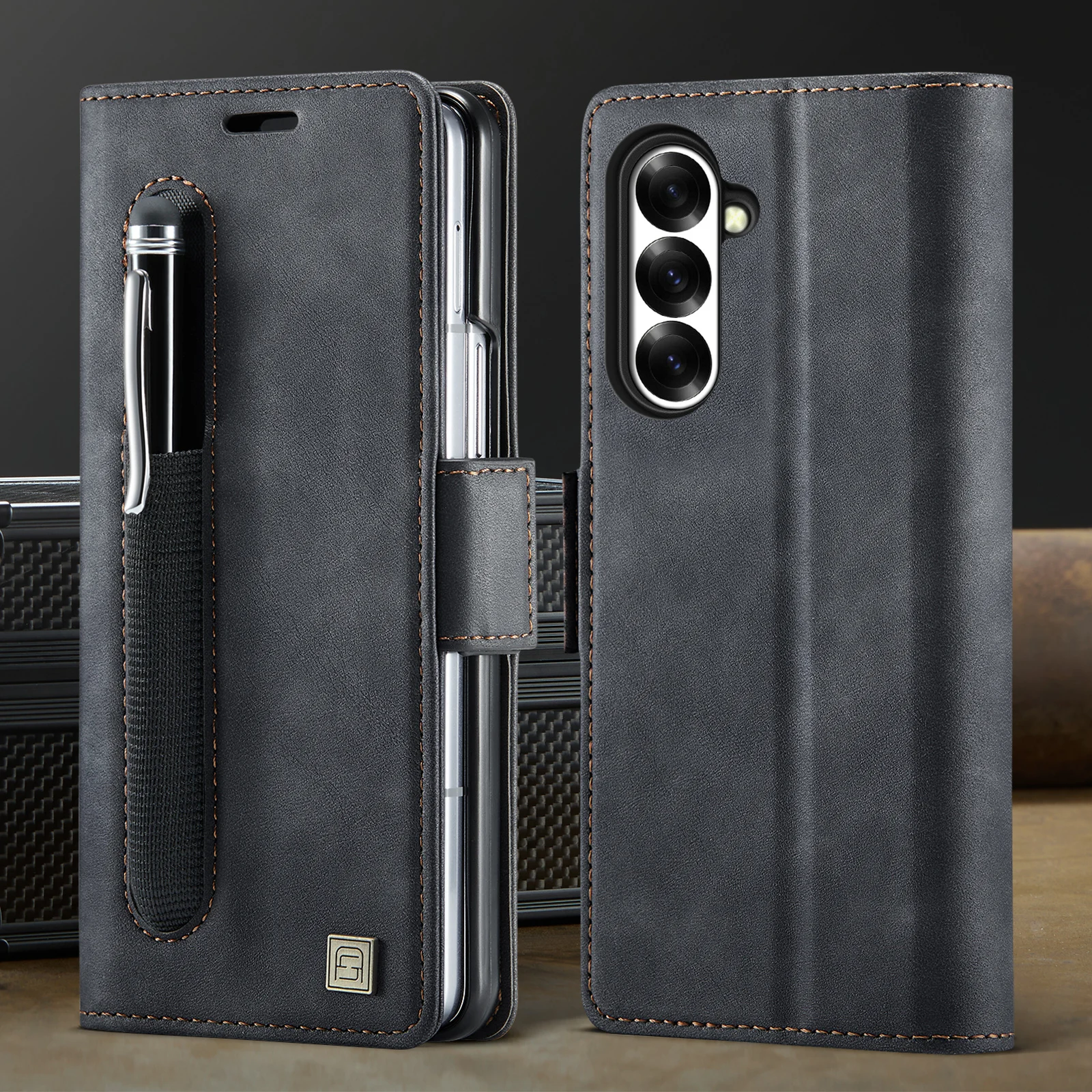 Premium Wallet-Style Phone Case with Card Slots, RFID Protection, Magnetic Closure, and Pen Slot