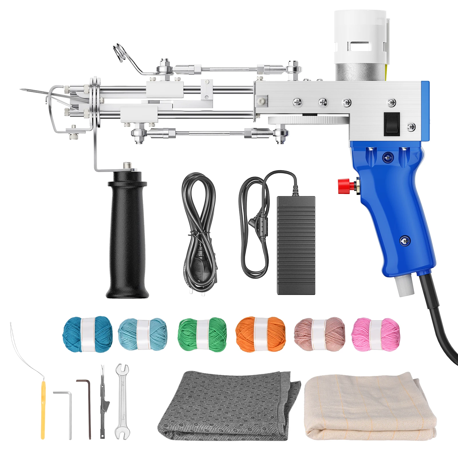 

110v 220v Carpet Weaving Knitting Gun Set 2 In 1 Electric Tufting Gun Kit Cut Pile Loop Pile Tufting Gun Rug Carpet 5-45 Stitch