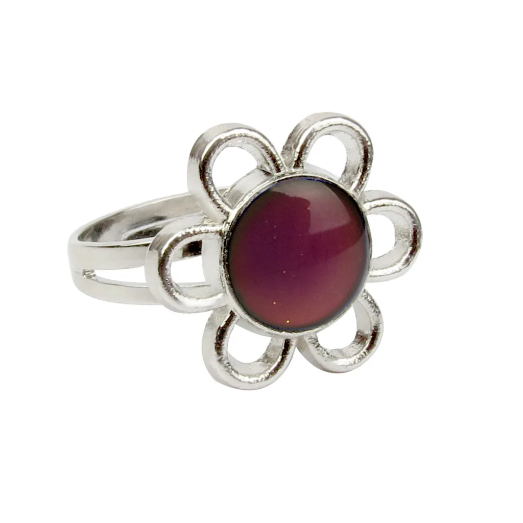 100pcs/Box Sunflower Mood Ring Adjustable Niche Can Change Color Gothic Jewelry Wholesale