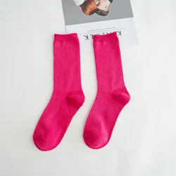 Vibrant Dance Sports Socks for Women - Breathable Cotton in Stunning Solid Colors (Rose Red)