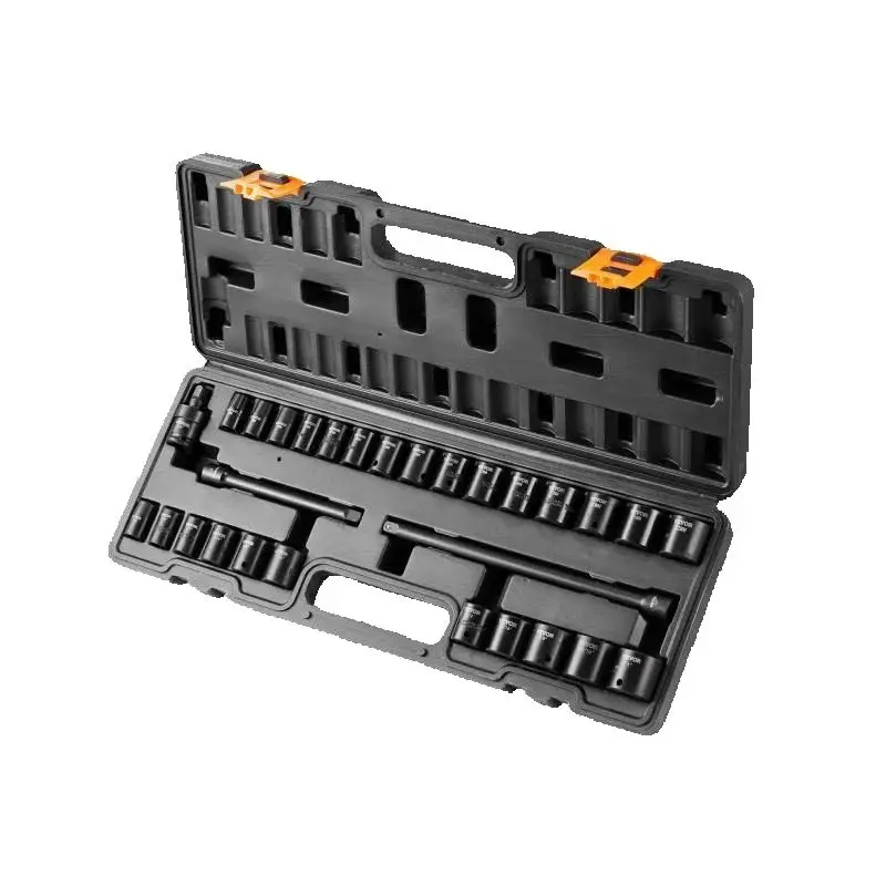 SucceBuy 3/8" Drive Impact Socket Set 29Piece Shallow Socket SAE 3/8"-1" Metric 8-22mm 6 Point CR-V Alloy Steel to Auto Repair