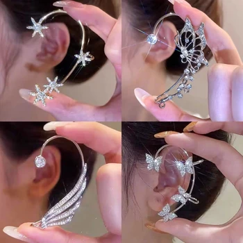 Crystal Butterfly Tassel Ear Cuff 1