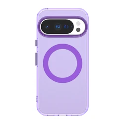 Candy Colour Magnetic Clear Transparent Slim Phone Case with PC Back and TPU Bumper - Google Pixel 10 (Purple)