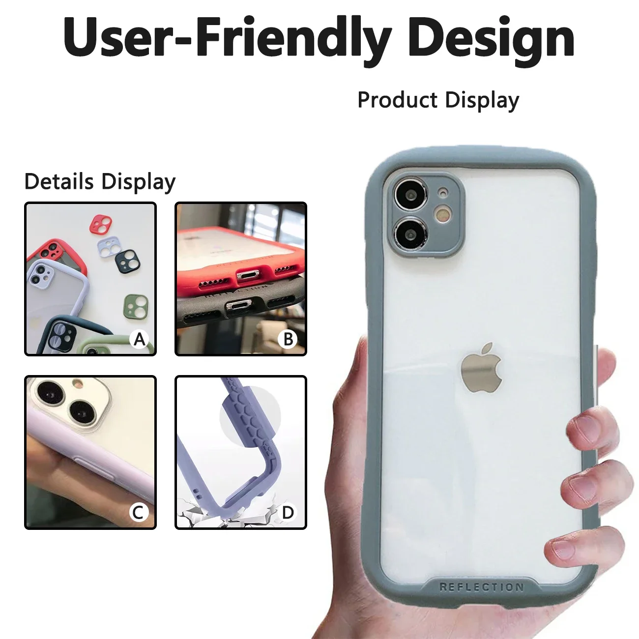 iFace Transparent Acrylic Candy Color Border Back Cover for iPhone 15 14 13 12 11 Pro Max XR XS Max 7 8 Plus Shockproof Case 2