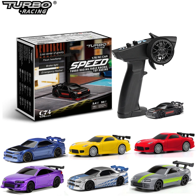 Turbo Racing 1:76 C64 C73 C72 C74 Drift RC Car With Gyro Radio Full  Proportional Remote Control Toys RTR Kit For Kids and Adults