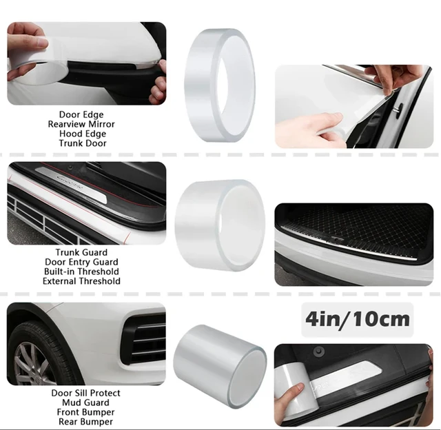Pellicola Protettiva Paraurti Auto - Adesiva, Antigraffio, Impermeabile, Universale, Design Carbonio O Trasparente