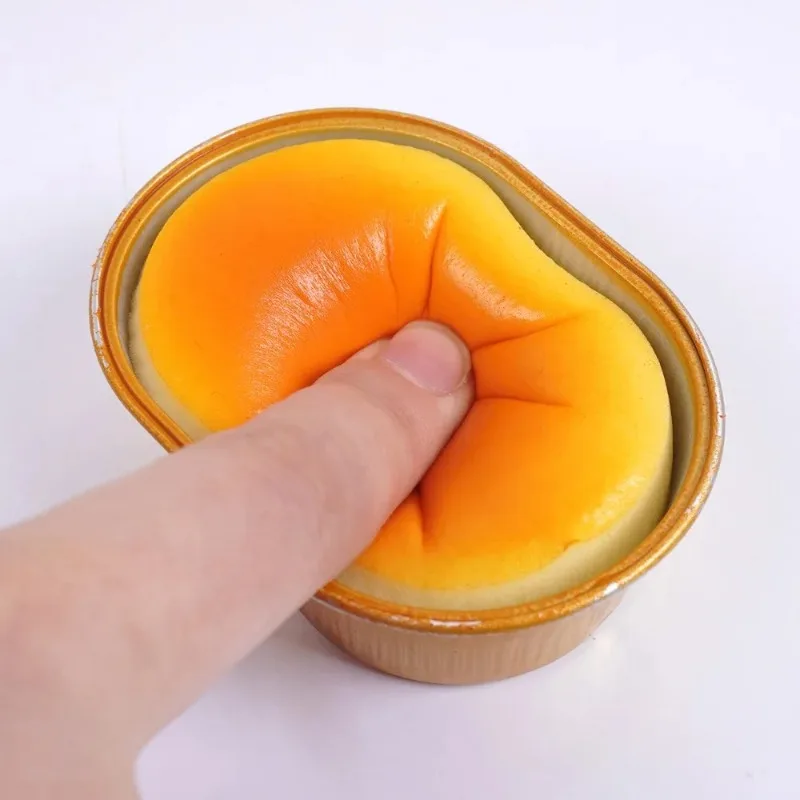 PU Slow Rising Semi-Ripe Cheese Bread Model - Soft Wet Squishy Toy in Box, Realistic Food Simulation Fidget for Stress Relief