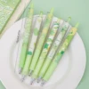 6pcs/set Black Ink Press Gel Pen ST Tip Good-looking Press Pen For School Office And Home for Girls Boys Women Men (Green) 2