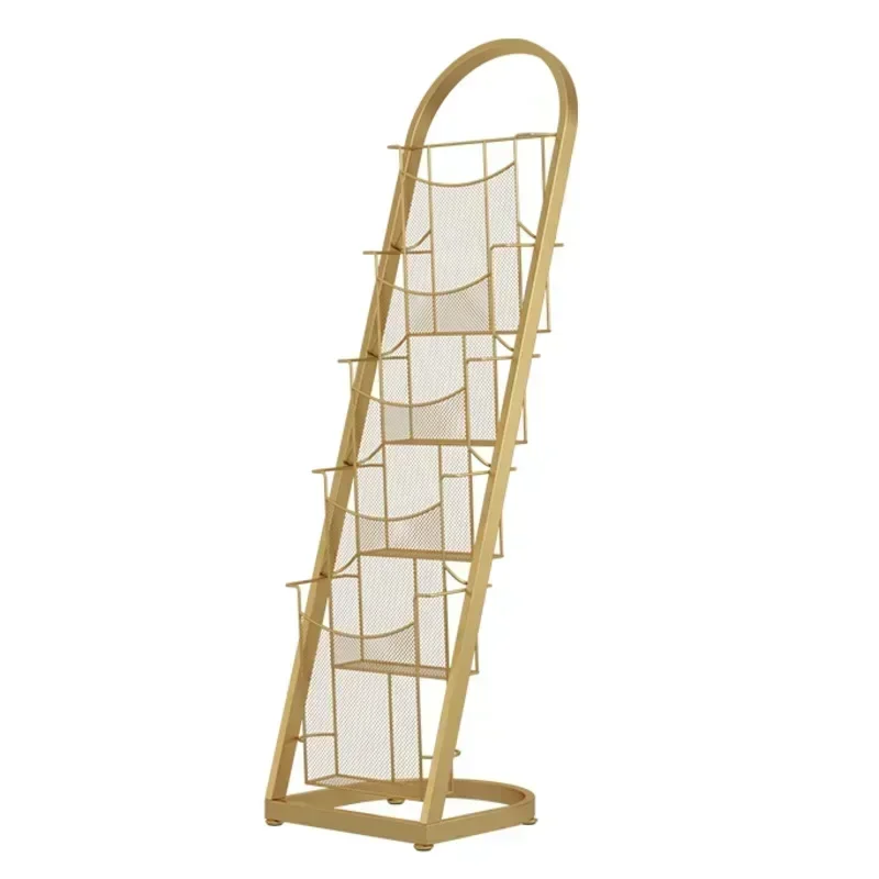 Light Luxury Magazine Rack Front Desk Publicity Material Display Office Floor Newspaper Stand Stylish Organizer Display Stand