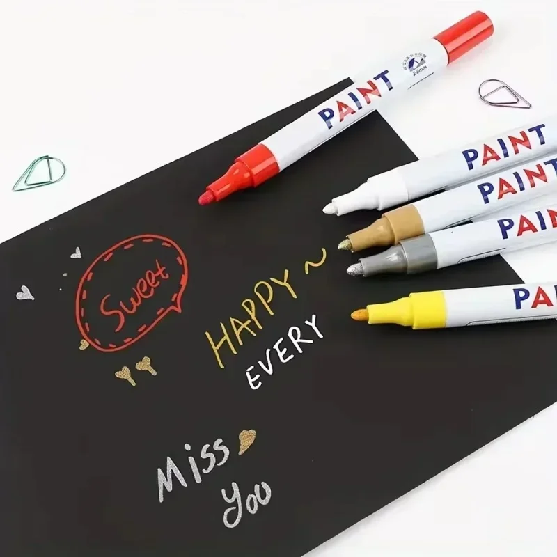 Color Waterproof Cars Wheel Tire Oily Mark Pen Auto Rubber Tyre Paint Pen Cd Metal Permanent Paint Marker Graffiti Touch Up