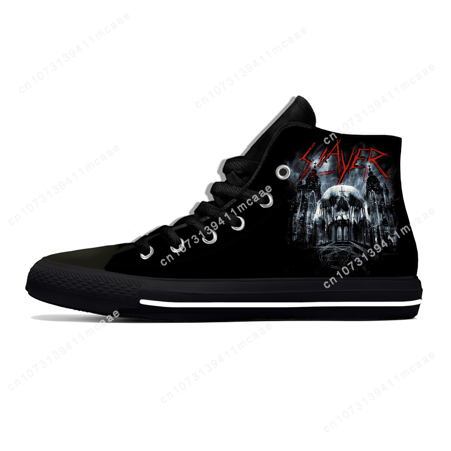 Slayer Heavy Metal Rock Band Horror Scary Fashion Casual Cloth Shoes High Top Lightweight Breathable 3D Print Men Women Sneakers