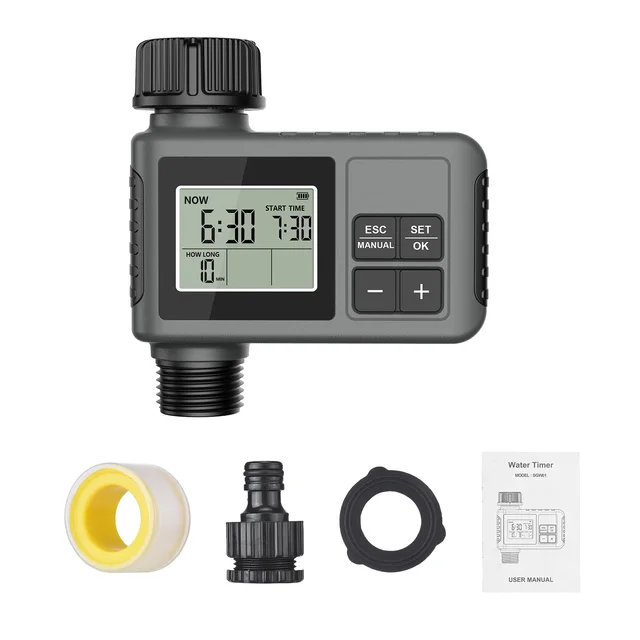 Water Timer Irrigation System Programmable Garden Watering Sprinkler 1 Outlet Intelligent Timing Valves Controller Rain Delay 3