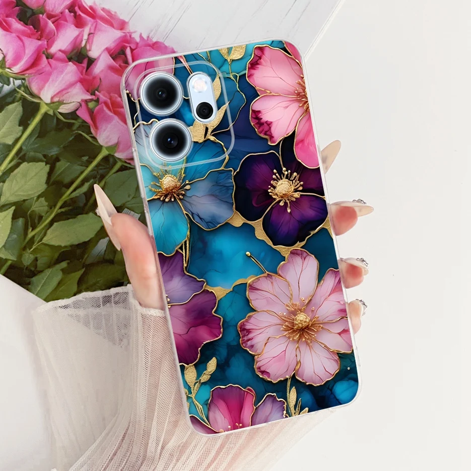 Colorful Flowers Painted Soft Slim Phone Case Cover