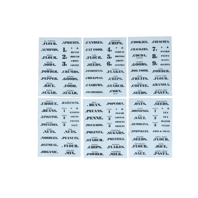 Food Pantry Sticker Removable Waterproof Food Containers Sticker Practical Kitchen Fridge Labels