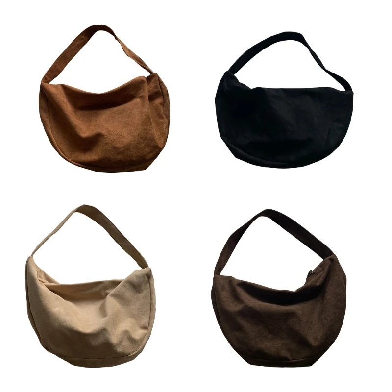 

Винтажная Замшевая сумка на плечо для женщин, Повседневная Дамская сумочка через плечо с пельменями, однотонная вместительная мессенджер, Осень-зима