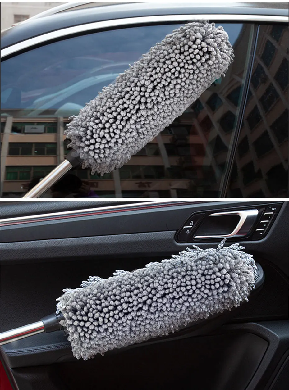 SEAMETAL Auto Waschen Pinsel Mikrofaser Reifen Wäscher Multifunktionale Teleskop Rad Pinsel Stamm Staub Entferner Auto Reinigung Werkzeuge – Detail 15