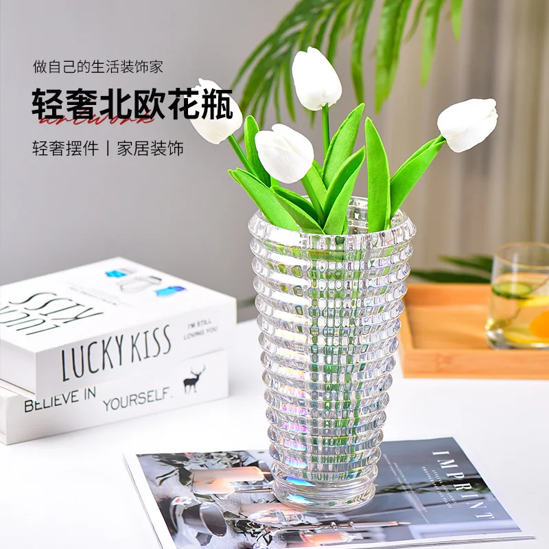 

Simple Transparent Glass Small Vase Nordic Decoration Living Room Flower Home Vases For Flowers Aromatherapy Bottle