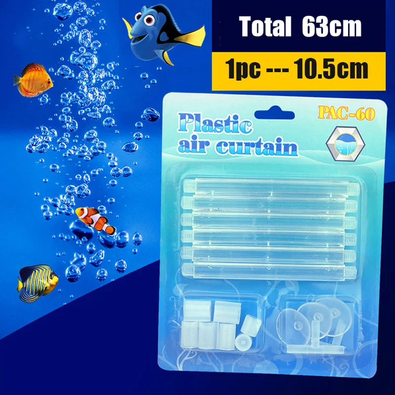 Aquarium Air Stone Bubble Wall Aeration Tube Plastc Air Curtain Oxygen Pump Diffuser High Efficiency Fish Tank Accessories