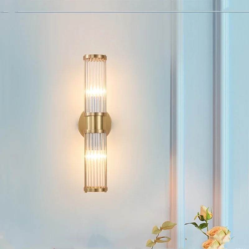 북유럽 LED 벽 조명, 럭셔리 크리스탈 LED 조명기구, 모던 WaDecor 코너 침실 벽 스콘스 스콘스 홈 브래킷 전등 기구