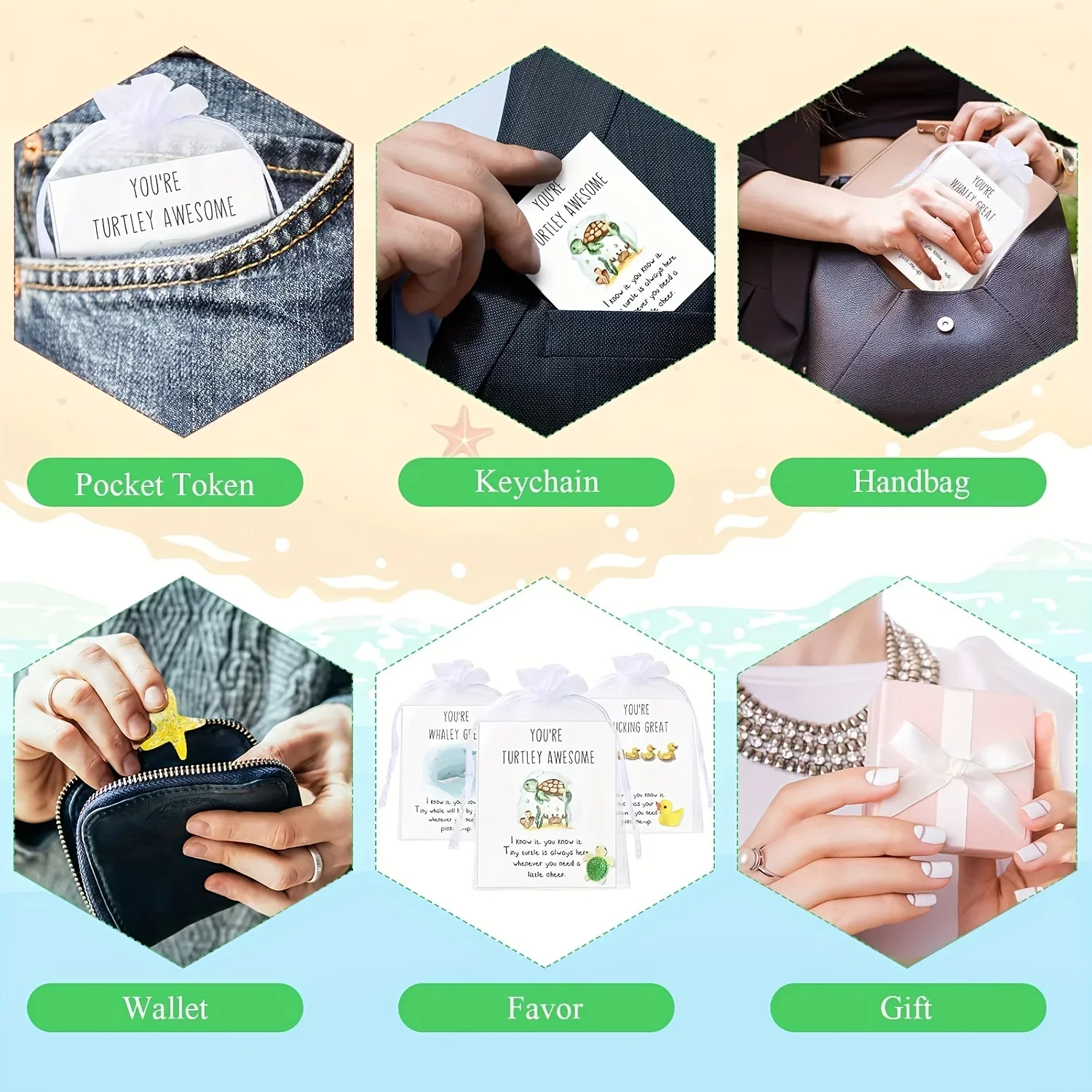 36 Sets Employee Appreciation Gifts Bulk - Inspirational Animal Pun Cards With Resin Figures & Organza Bags-321320