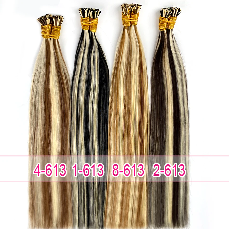 PIano Color ITIP Hair Virtnamese Human Hair Extensions Straight I Tip Capsule Keratin Extension 100 Strands Virgin