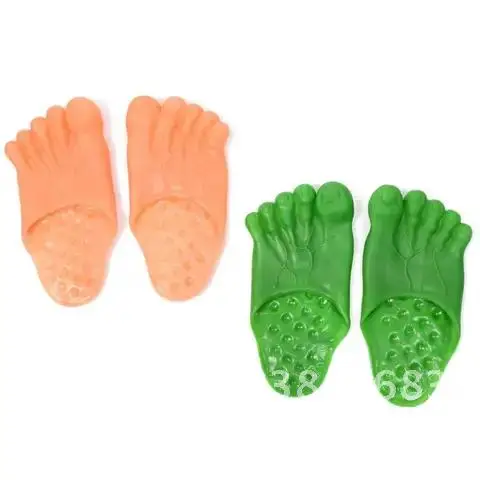 

Funny Halloween Party Supplies Toe Slippers Hulk Vinyl Slippers Simulation Barefoot Shoes Tricky-Spoof Potato Shoes