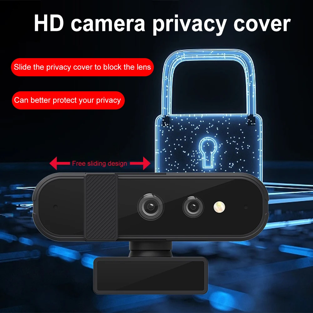 듀얼 마이크 USB 컴퓨터 웹 카메라, HD 1080P, 30FPS 데스크탑 캠, Windows Hello용, 게임 라이브 스트리밍 회의용