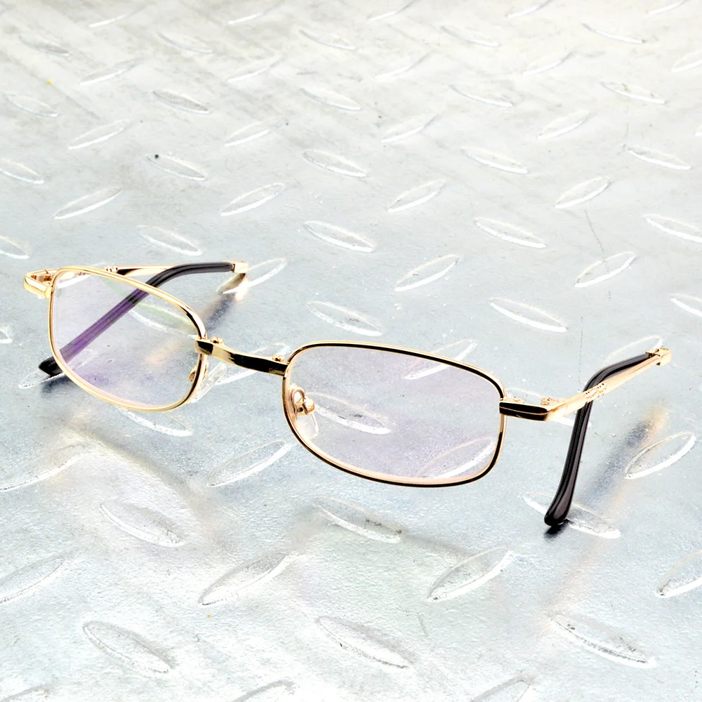 Gold Nickel-Copper Alloy Frame Reading Glasses Ultra-Light Portable Fold Full-Rim Spectacles +0.5 +0.75 +1 TO +6 3