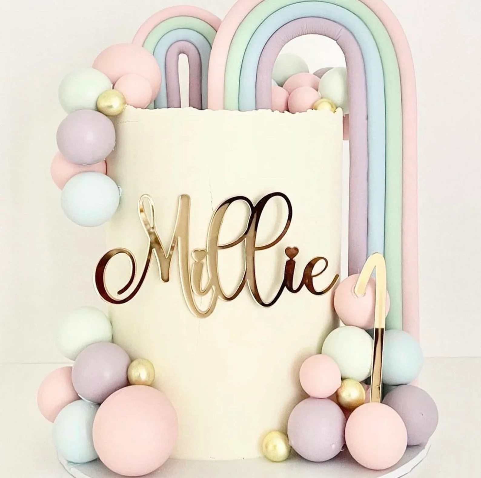 

Personalised Cake Charm Topper Acrylic Mirror Gold Silver Wood Birthday Cake Topper Name Cake Charm Baby Children's Party Decor