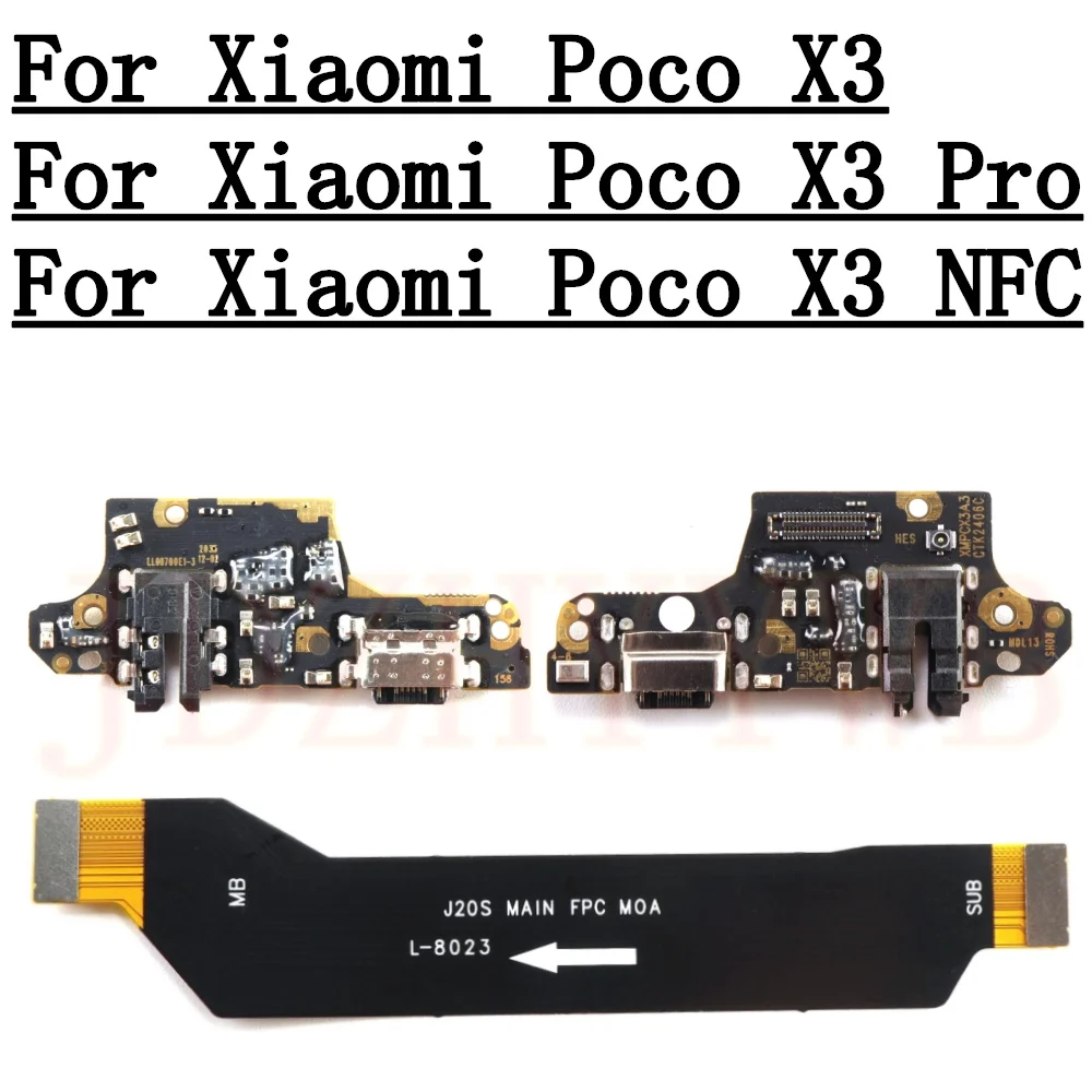 USB Connector Charging Port Board for Xiaomi Poco X3 Pro X3Pro Motherboard Main Flex Cable Poco X3 NFC